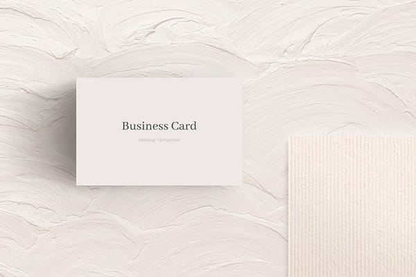 Photoshop Business Card Mockup on Plaster Wall