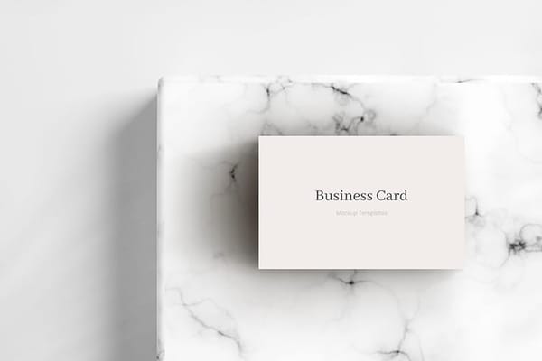 Photoshop Business Card Mockup on White Marble