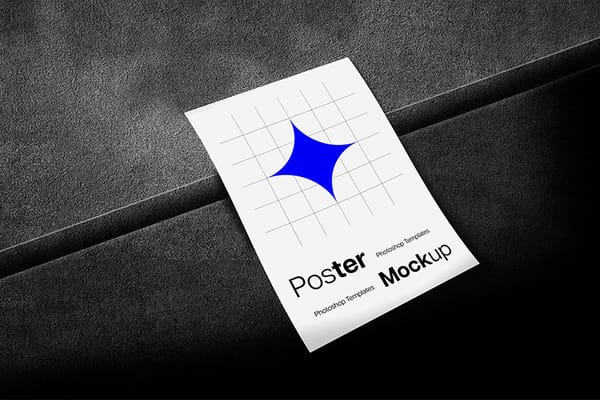 Photoshop Concrete A4 Poster Mockup