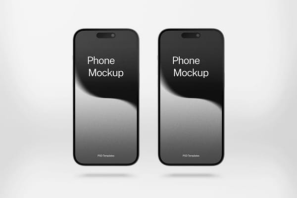 Photoshop Dual Phone Mockup Front Side