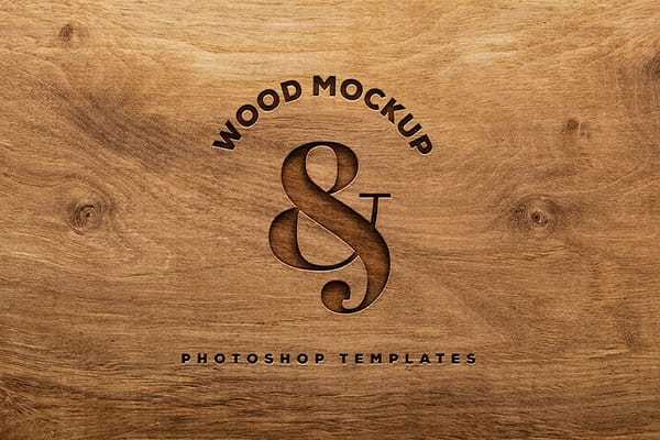 Engraved Wood Logo Mockup