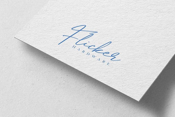 Flicker Hardware Paper Texture Logo Mockup