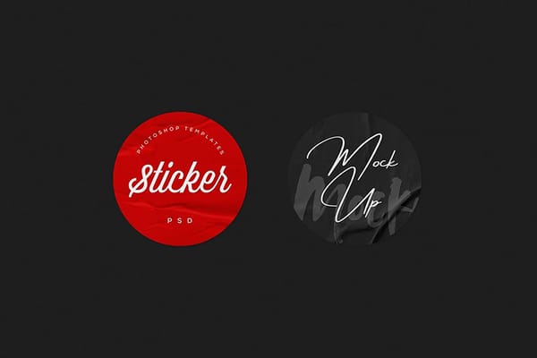 Glued Branding Sticker Mockup