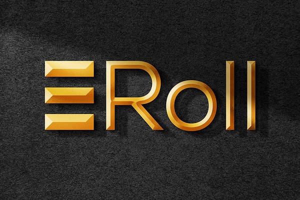 Photoshop Gold Bevel Roll Logo Mockup