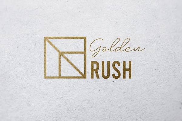 Golden Rush Paper Logo Mockup