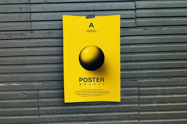 Photoshop Hanging Tape Poster Mockup