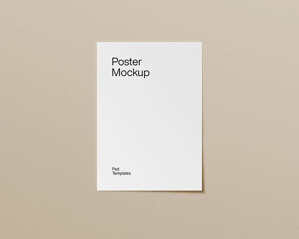 Photoshop ISO Poster Mockup with Right Shadow