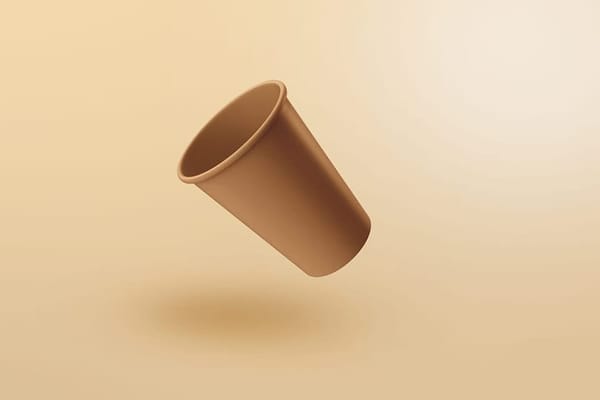 Image Paper Cup Mockup on Brown background