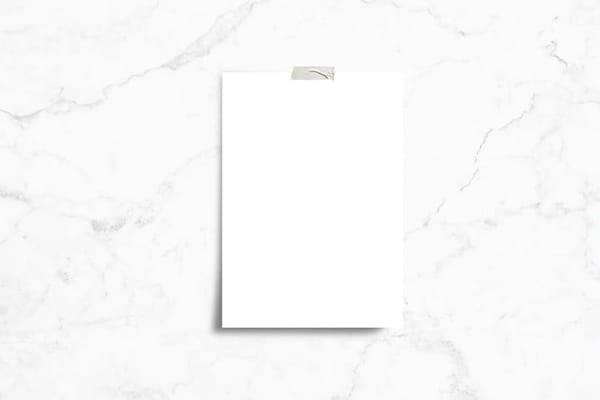 Image Paper Mockup on Elegant White Marble Surface