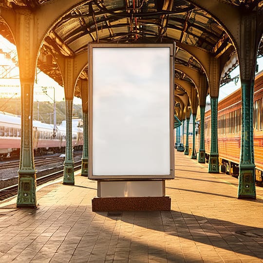 Image Railway Station Advertising Billboard Mockup