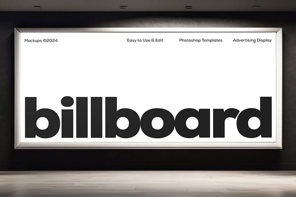 Photoshop Interior Long Billboard Mockup Display