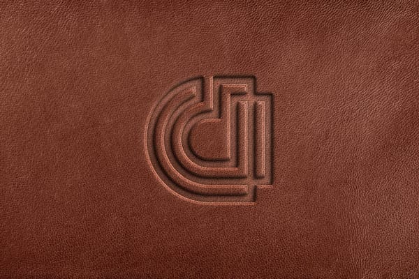 Photoshop Leather Logo Mockup Brown Color