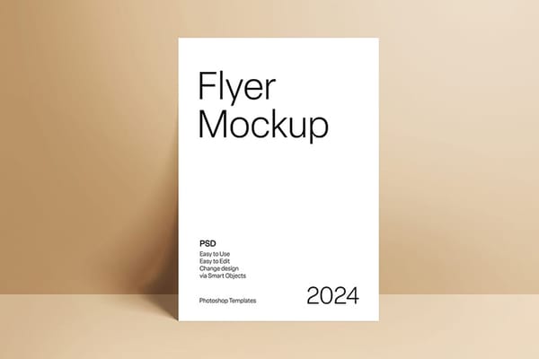 Photoshop Light Brown Flyer Mockup