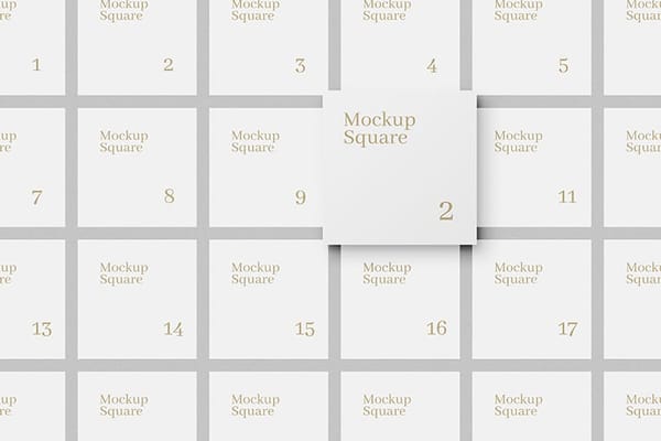 Photoshop Lot Of Minimal White Square Mockup