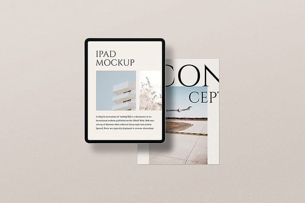 Minimal Beige iPad Concept Mockup