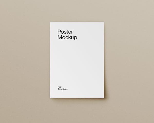 Minimal ISO Poster Mockup with Khaki Color