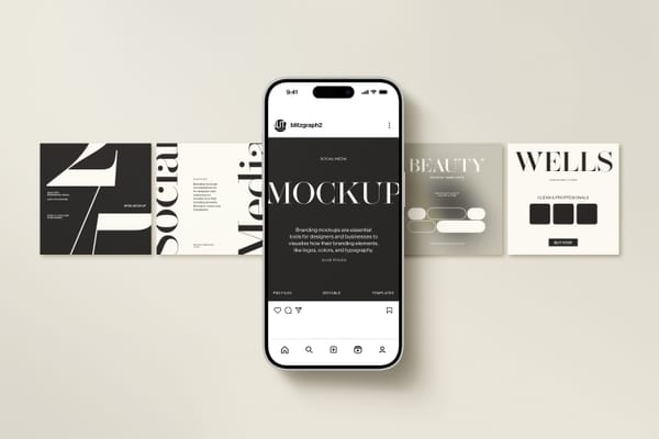 Minimal Social Media 4 Post Mockup