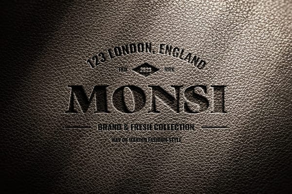 Monsi Debossed Logo Mockup