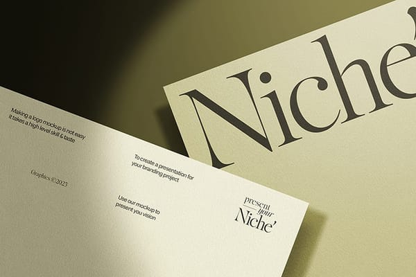 Niche Green Branding Paper Logo Mockup