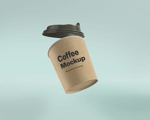 Open Lid Coffee Cup Mockup