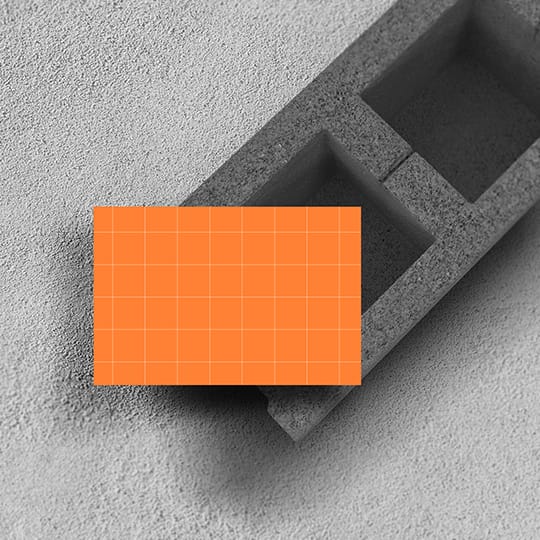 PNG Business Card On Brick Mockup