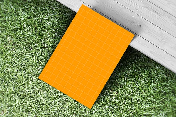 PNG Paper Mockup On Grass