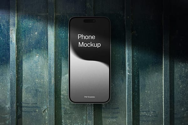 Photoshop Phone Mockup on Steel Roof Background