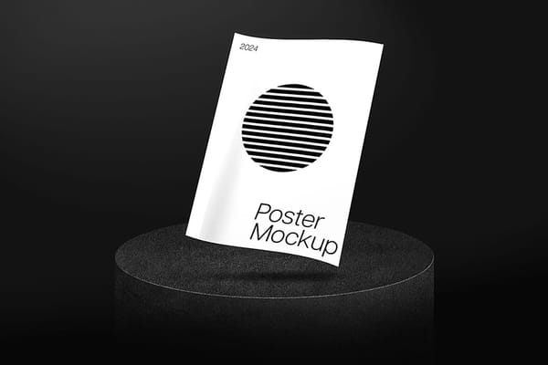 Photoshop Podium A4 Poster Mockup