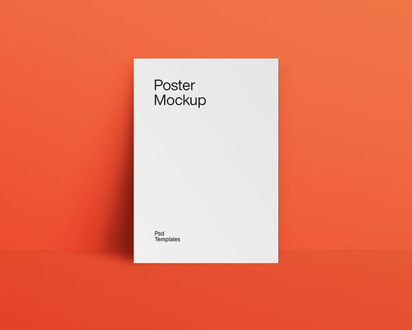 Photoshop Poster Mockup with Bold Cinnabar Color