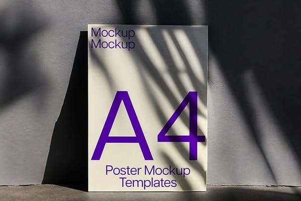 Photoshop Realistic A4 Poster Mockup Photography Scene