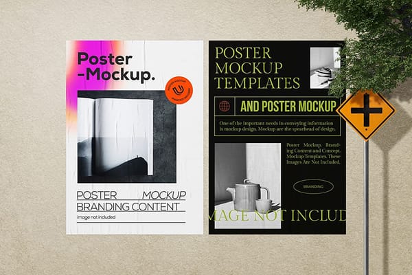 Realistic Outdoor Street Poster Mockup