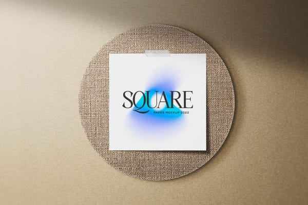 Photoshop Square Mockup On Brown Background