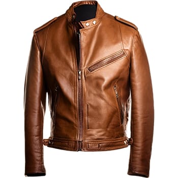 Sticker Leather Jacket Brown 9