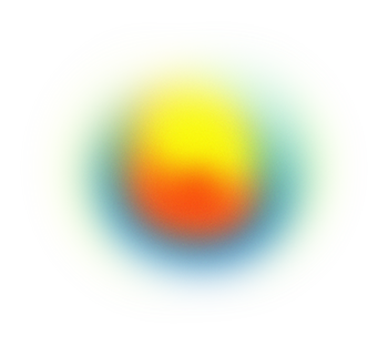 Sticker Yellow, Orange, and Cyan Round Gradient