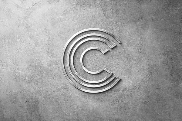 Photoshop Stone C Logo Mockup on Plaster Wall