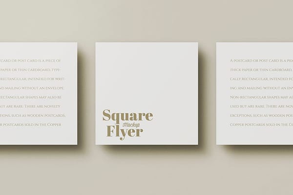 Photoshop Three Square Flyer Postcard Mockup