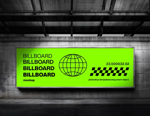 Billboard Mockup Industrial Scene