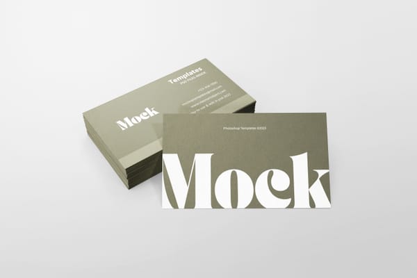 Photoshop Business Card Mockup with Stacked