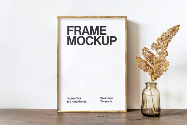 Photoshop Frame Mockup with Vase