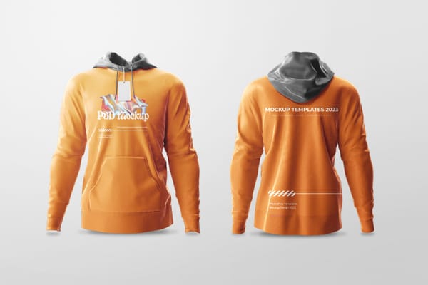 Photoshop Front and Back Male Standard Hoodie Mockup