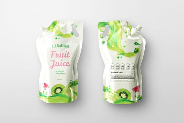 Photoshop Front and Back Spout Bag Mockup