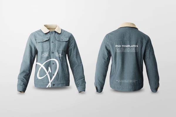 Front and Back Streetwear Jacket Mockup