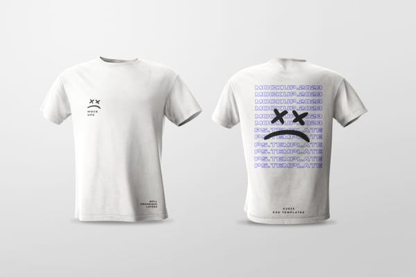 Front and Back Streetwear T-Shirt Mockup