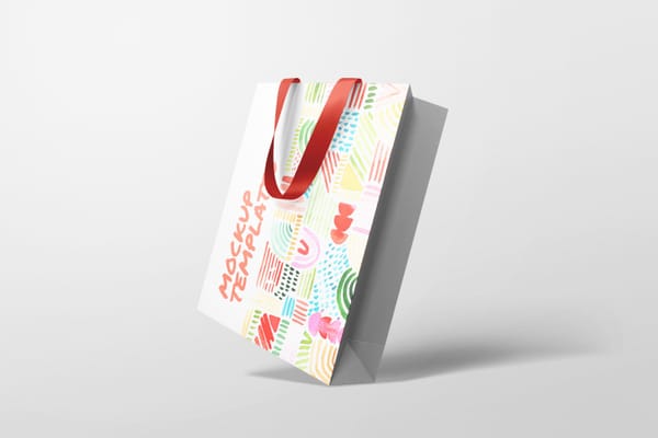 Photoshop Leaning Paper Shop Bag Mockup