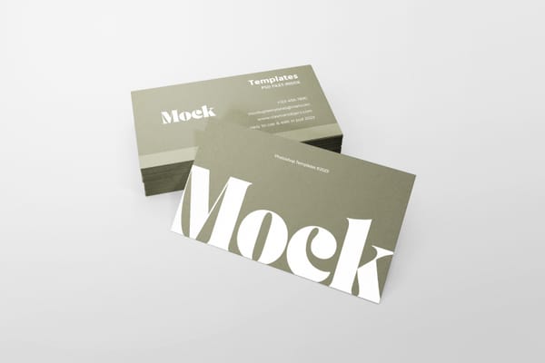 Photoshop Left View of Brand Business Card Mockup