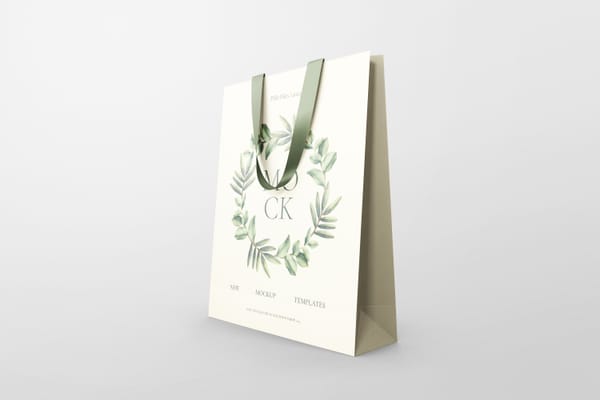 Photoshop Left View of Merchant Bag Mockup