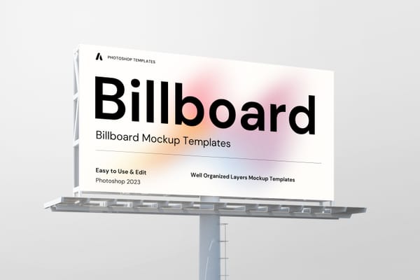 Photoshop Left View of Regular City Billboard Mockup