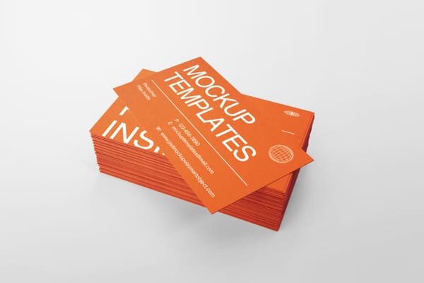 Photoshop Left View of Stack of Business Cards Mockup