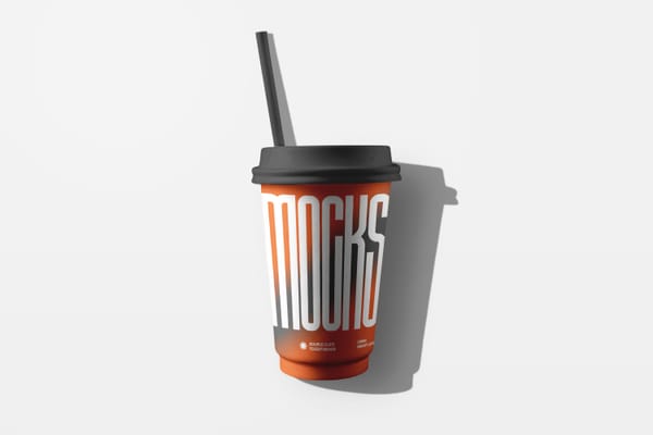 Photoshop Paper Cup Mockup with Long Shadow