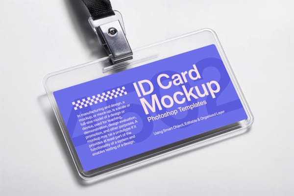 Photoshop Id Card Mockup With Plastic Cover